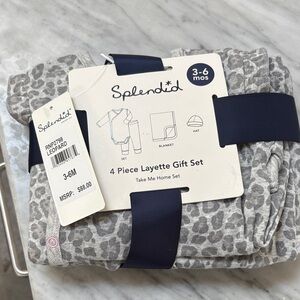 Splendid Gray Leopard Layette Gift Set